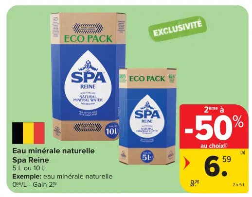 Offre: Eau minérale naturelle