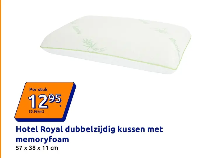 Promotie: Hotel Royal dubbelzijdig kussen met memoryfoam