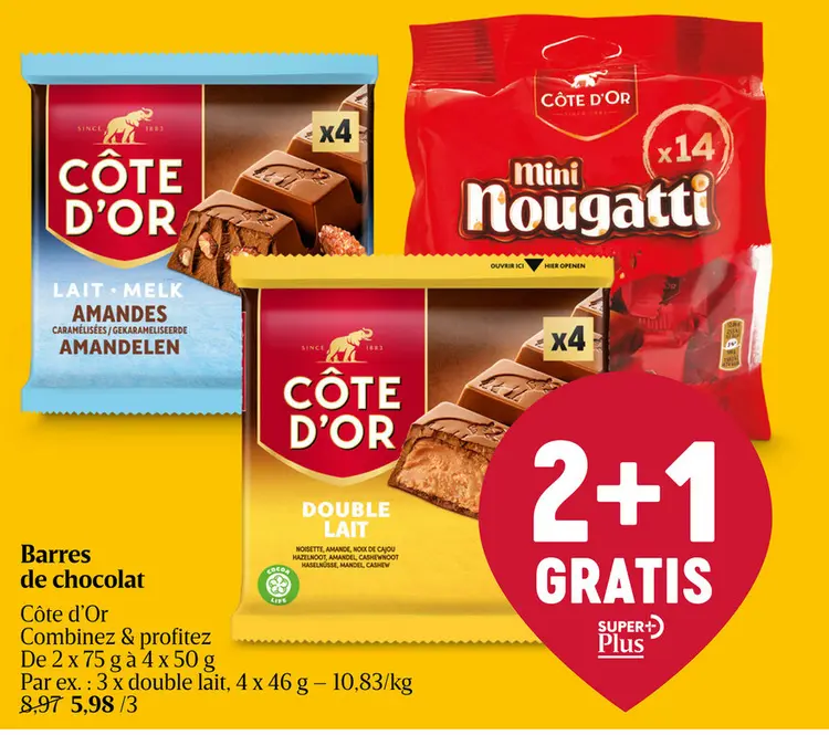 Offre: Barres de chocolat