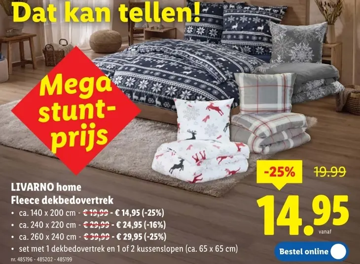 Promotie: Fleece dekbedovertrek