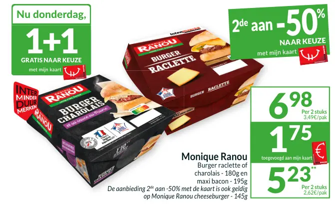 Promotie: Burger raclette of charolais