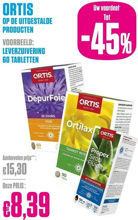 Promotie: Ortis Op de uitgestalde producten