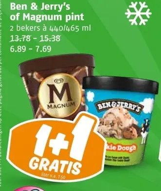 Aanbieding: Ben & Jerry's of Magnum pint