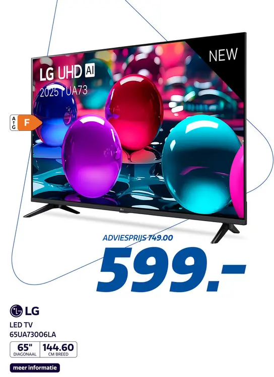 Aanbieding: LG 4K SMART 65UA73006LA (2025)