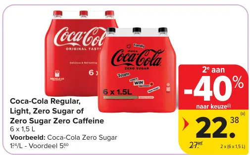 Promotie: Coca-Cola Regular, Light, Zero Sugar of Zero 