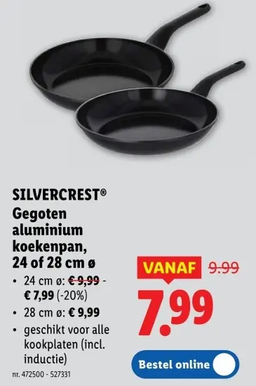 Promotie: Gegoten aluminium koekenpan