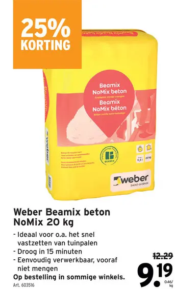 Promotie: Beamix beton NoMix