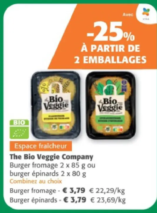 Offre: Burger fromage ou burger épinards