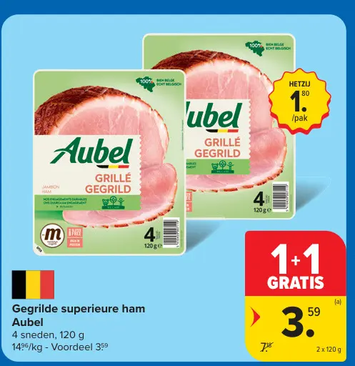Promotie: Gegrilde superieure ham