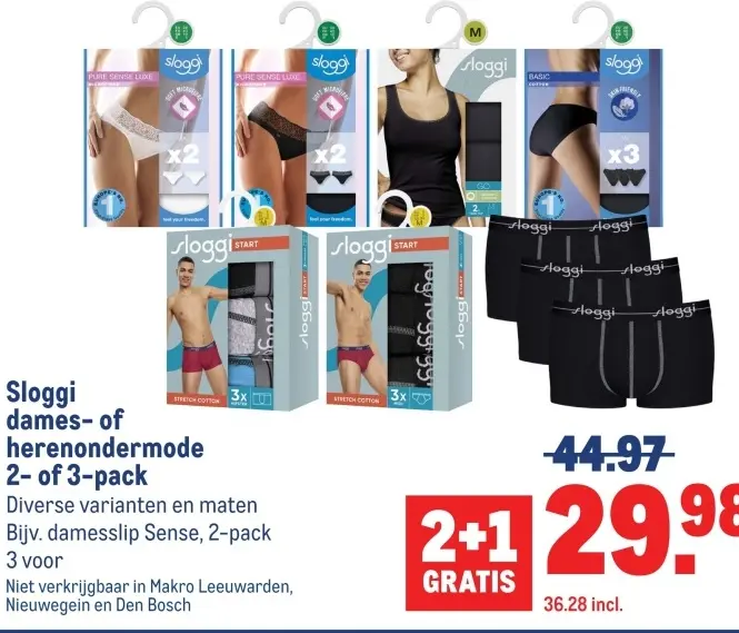 Aanbieding: Sloggi dames- of herenondermode