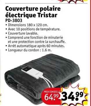 Offre: Couverture polaire électrique