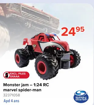 Offre: Monster jam - 1:24 RC marvel spider-man