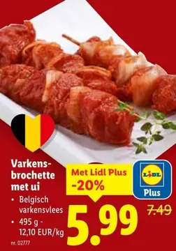 Aanbieding: Varkensbrochette met ui