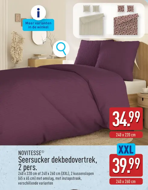 Promotie: NOVITESSE® Seersucker dekbedovertrek, 2 pers.