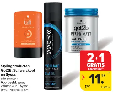 Aanbieding: Stylingproducten Got2B, Schwarzkopf en Syoss