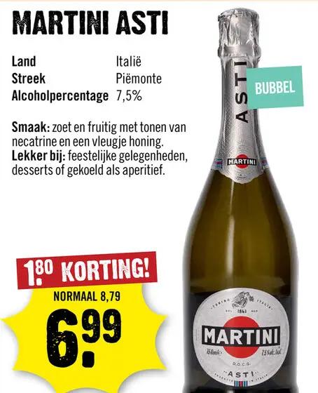 Aanbieding: Martini Asti Dolce 75 cl