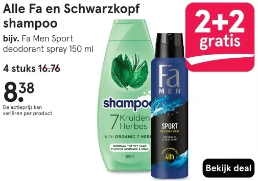Aanbieding: Alle Fa en Schwarzkopf shampoo