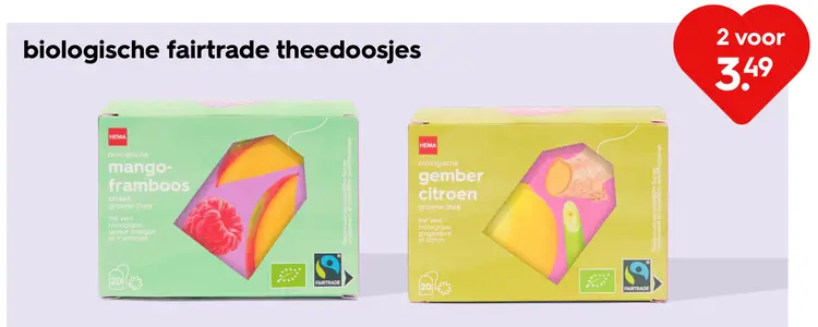 Promotie: Biologische fairtrade theedoosjes