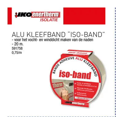 Promotie: Iko Enertherm kleefband 20m x 50mm aluminium