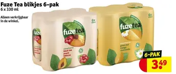 Aanbieding: Fuze Tea blikjes 6-pak