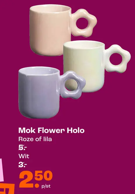 Aanbieding: Mok Flower Holo