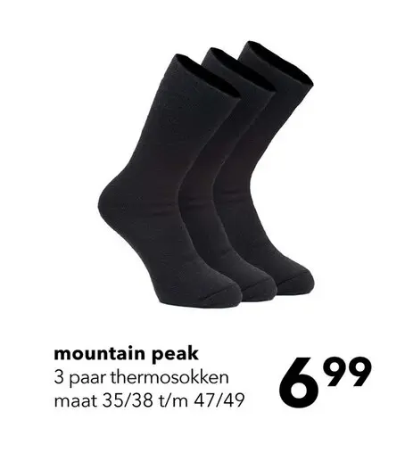 Aanbieding: 3 paar Mountain Peak thermosokken