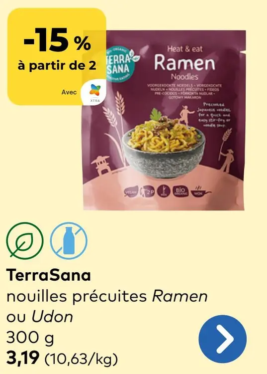 Offre: Nouilles précuites Ramen ou Udon