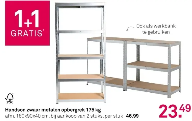 Aanbieding: Zwaar metalen opbergrek 175 kg