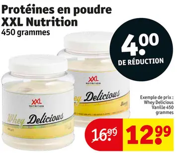Offre: Protéines en poudre XXL Nutrition