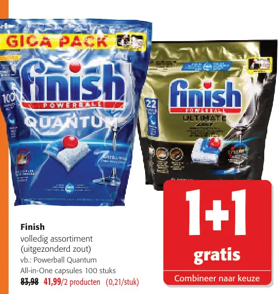 Promotie: Finish volledig assortiment (uitgezonderd zout)