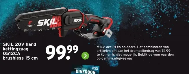 Aanbieding: 20V hand kettingzaag 0512CA brushless 15 cm