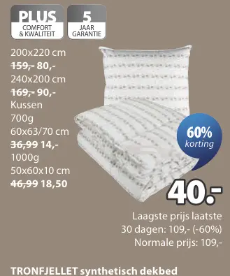 Promotie: TRONFJELLET synthetisch dekbed