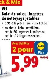 Offre: Balai de sol ou lingettes de nettoyage jetabl