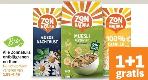 Aanbieding: Alle Zonnatura ontbijtgranen en thee