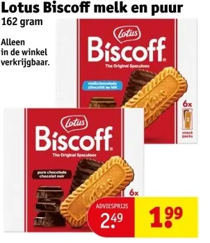 Aanbieding: Lotus Biscoff melk en puur