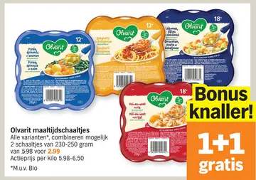 Aanbieding: Olvarit maaltijdschaaltjes
