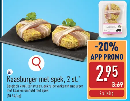 Promotie: Kaasburger met spek