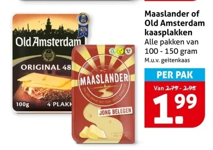 Aanbieding: Maaslander of Old Amsterdam kaasplakken