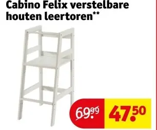 Aanbieding: Cabino Felix verstelbare houten leertoren