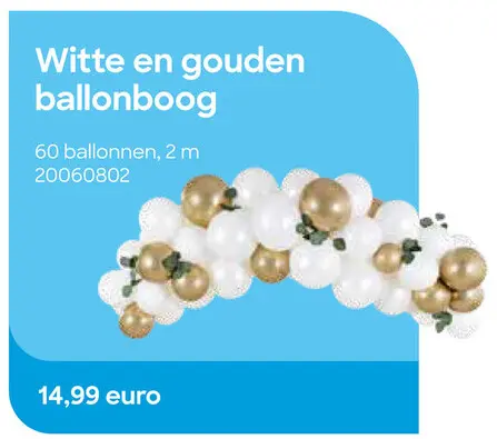 Promotie: Witte en gouden ballonboog