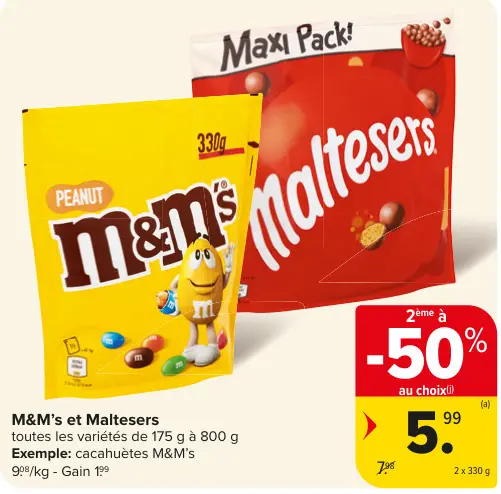 Offre: M&M's et Maltesers
