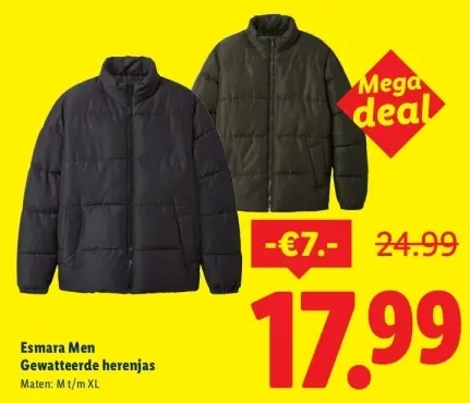 Aanbieding: Gewatteerde herenjas