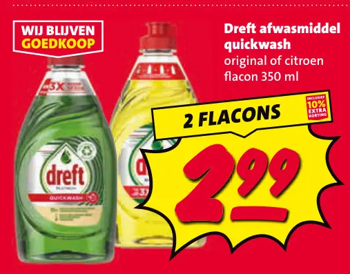 Aanbieding: afwasmiddel quickwash