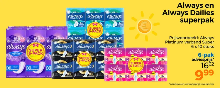 Aanbieding: Always en Always Dailies superpak