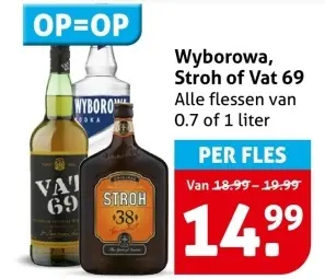 Aanbieding: Wyborowa, Stroh of Vat 69