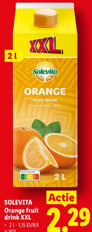 Promotie: Orange fruit drink XXL