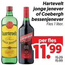 Aanbieding: Hartevelt jonge jenever of Coebergh bessenjenever
