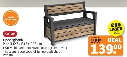 Aanbieding: Opbergbank Pine