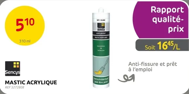 Offre: Mastic acrylique