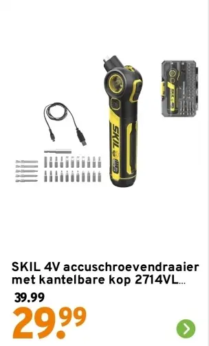 Aanbieding: accuschroevendraaier met kantelbare kop 2714V